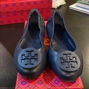 Tory Burch Navy Ballet Flats.